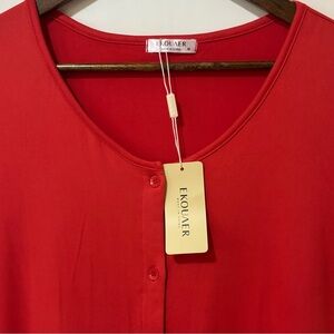 EKOUAER| NWT Red Button-Up Nightgown PJs Sz M Brand NEW